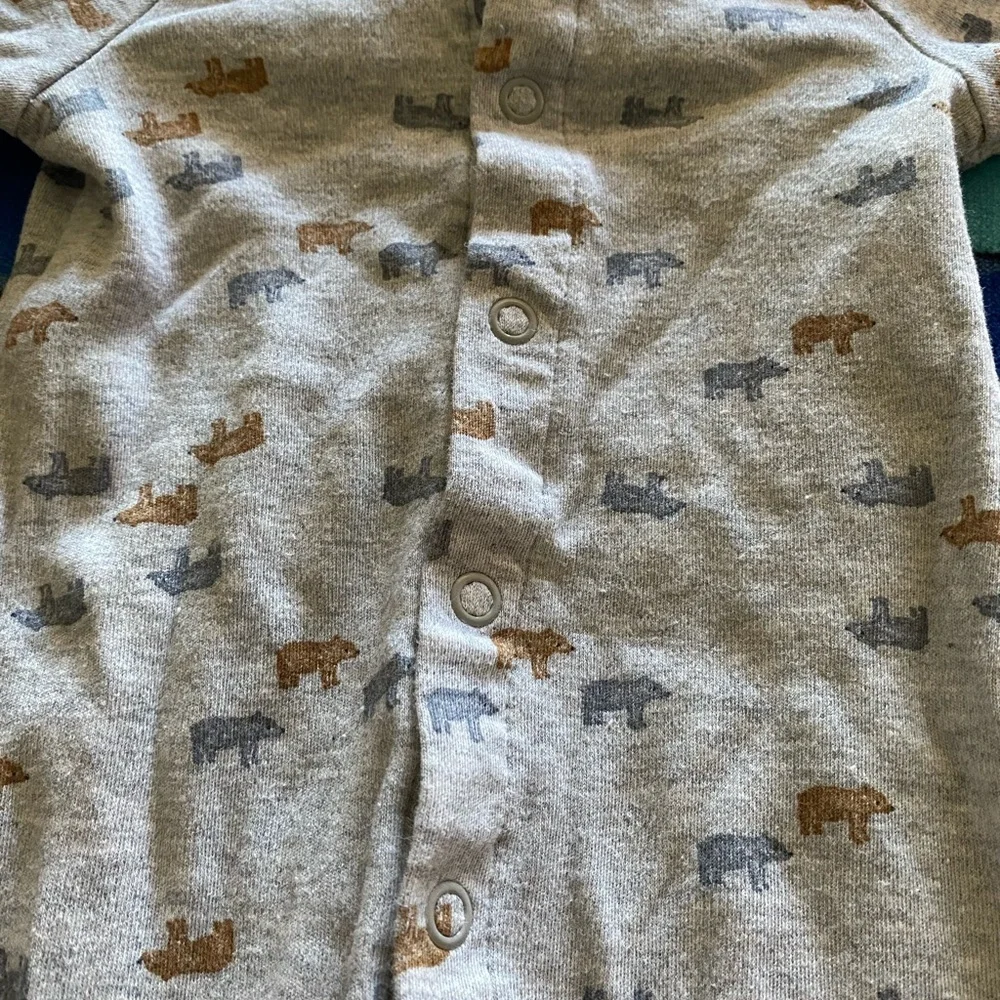 Carter's Gray One Piece Footie with Full Coverage